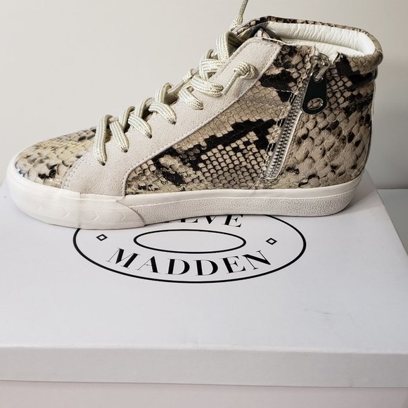 steve madden qualify gold snake embossed high top sneaker